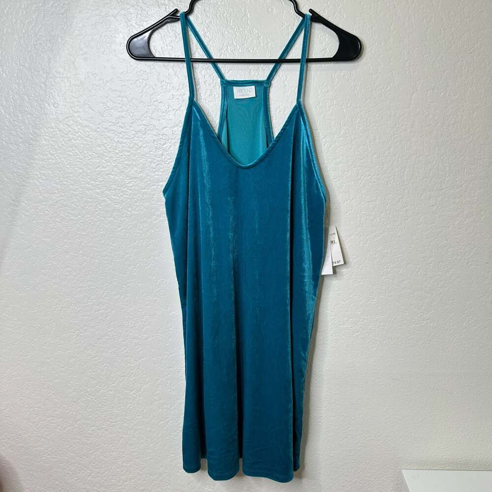 Abound Velvet Slip Dress Size S Teal Enamel Spaghetti Strap